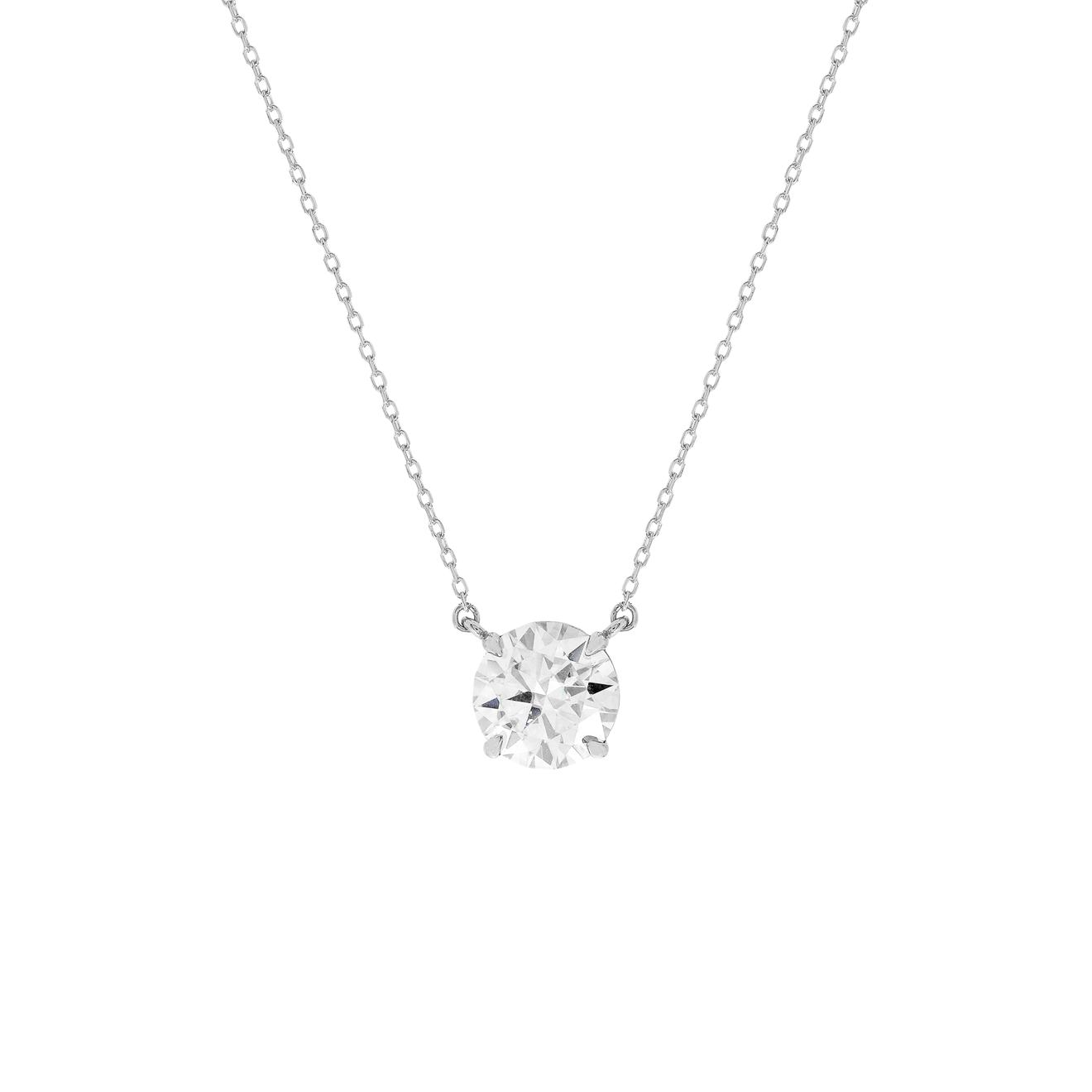 Colar Ponto de Luz em Moissanite 8mm Prata 925