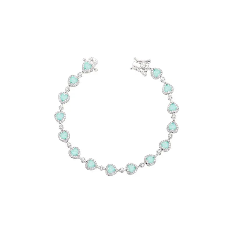 Pulseira Riviera Corações Prata 925