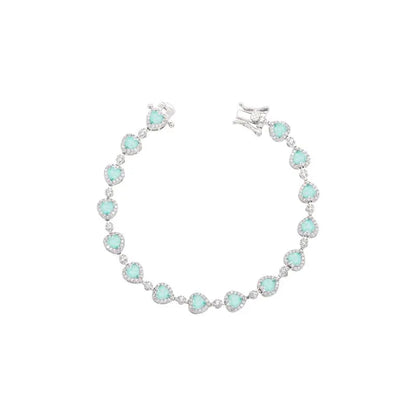 Pulseira Riviera Corações Prata 925