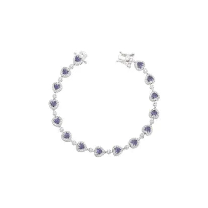 Pulseira Riviera Corações Prata 925