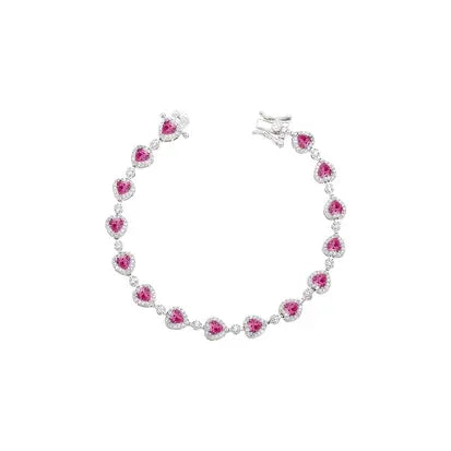 Pulseira Riviera Corações Prata 925