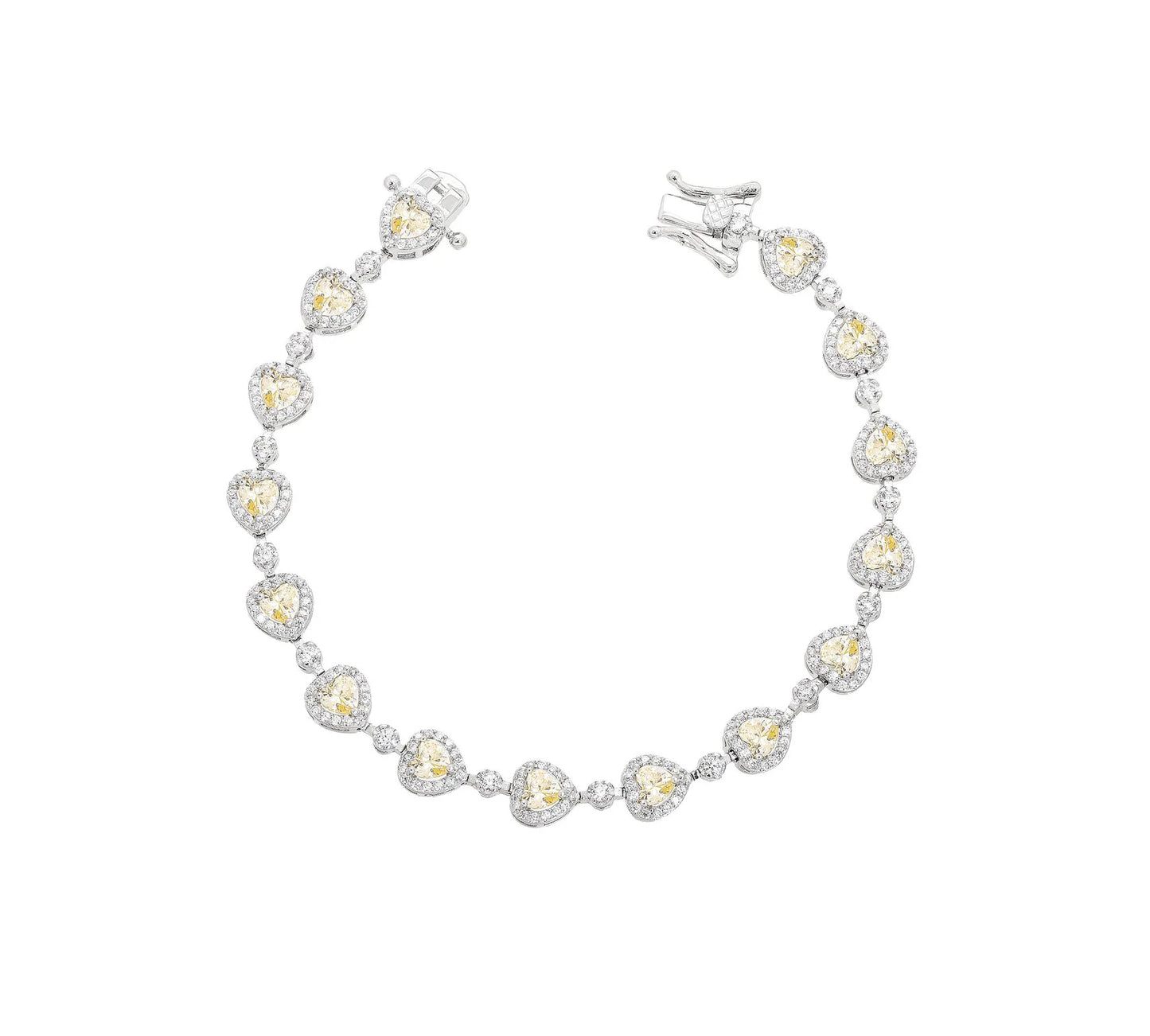 Pulseira Riviera Corações Prata 925