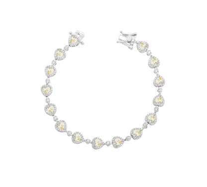 Pulseira Riviera Corações Prata 925