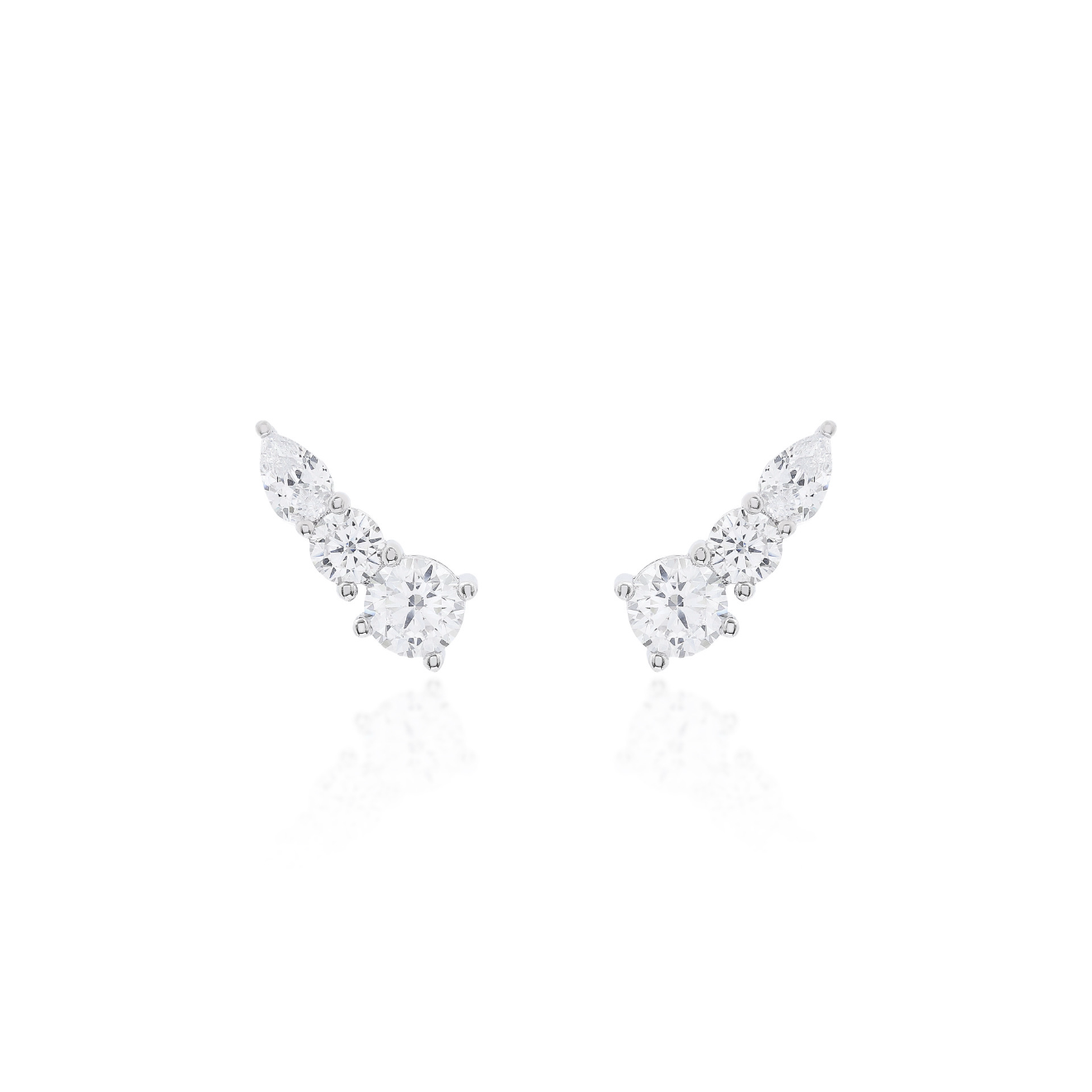 Brinco Ear Cuff Gota Zircônia Prata 925