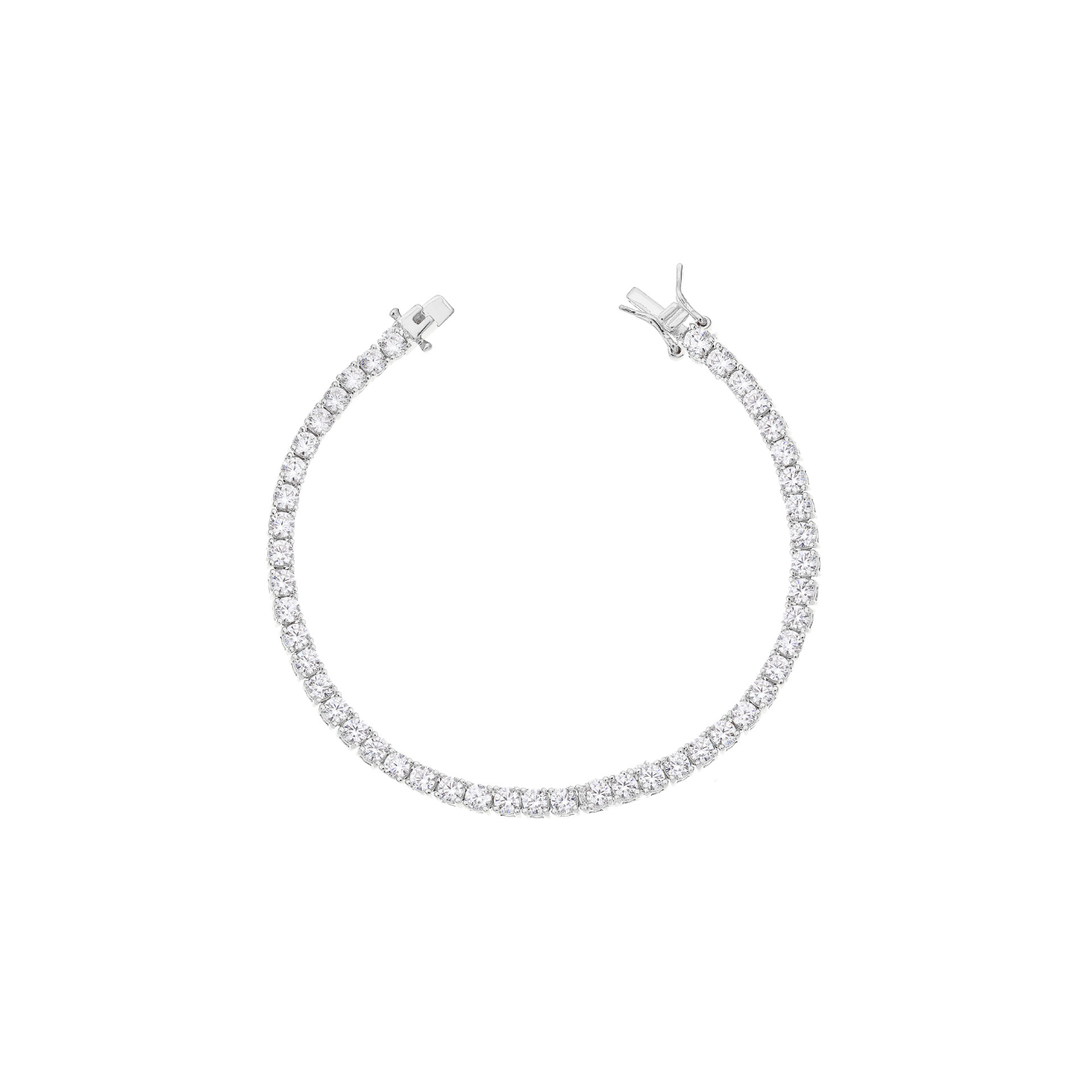 Pulseira Riviera 3mm Prata 925