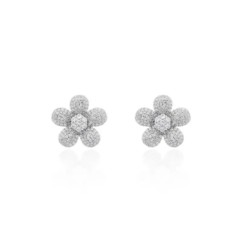 Brinco Flor Prata 925