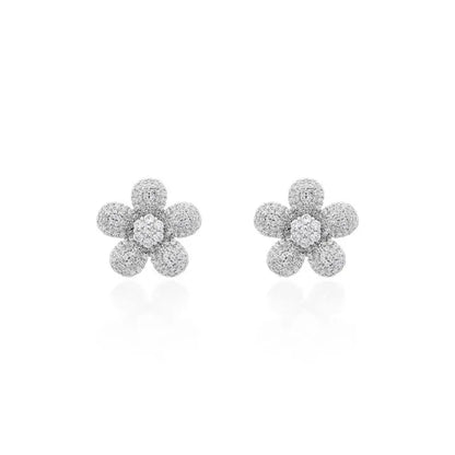 Brinco Flor Prata 925