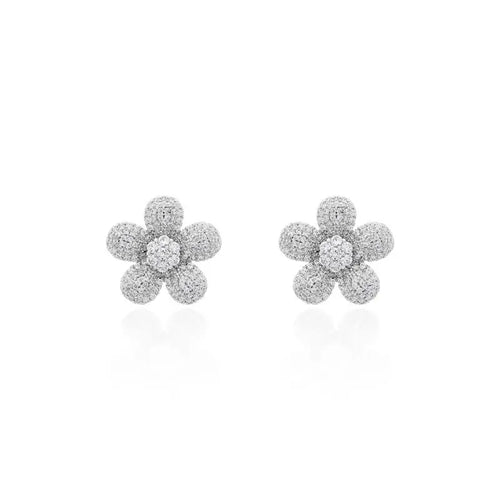 Brinco Flor Prata 925
