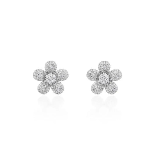 Brinco Flor Prata 925