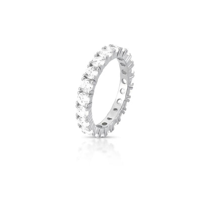 Anel Zicônias 3mm Prata 925