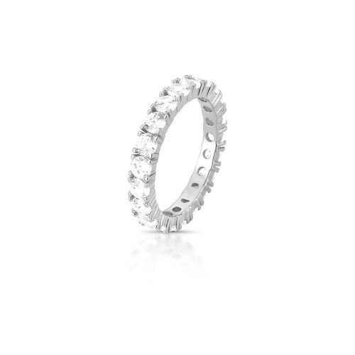 Anel Zicônias 3mm Prata 925
