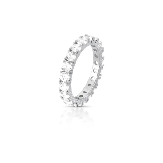 Anel Zicônias 3mm Prata 925