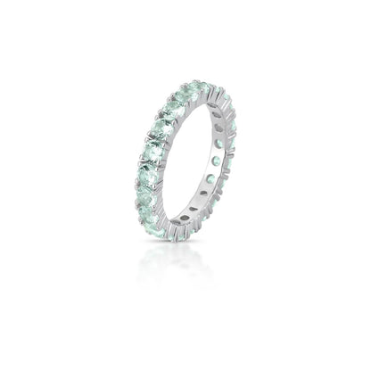 Anel Zicônias 3mm Prata 925
