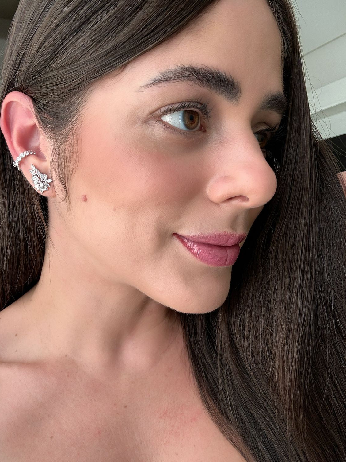 Brinco Ear Cuff Cluster Prata 925